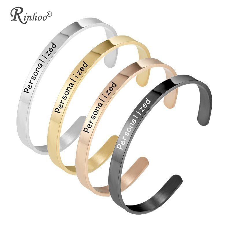 Thumbnail: Stainless Steel Pearsonalized Bracelet Name Character Letter  Engraved