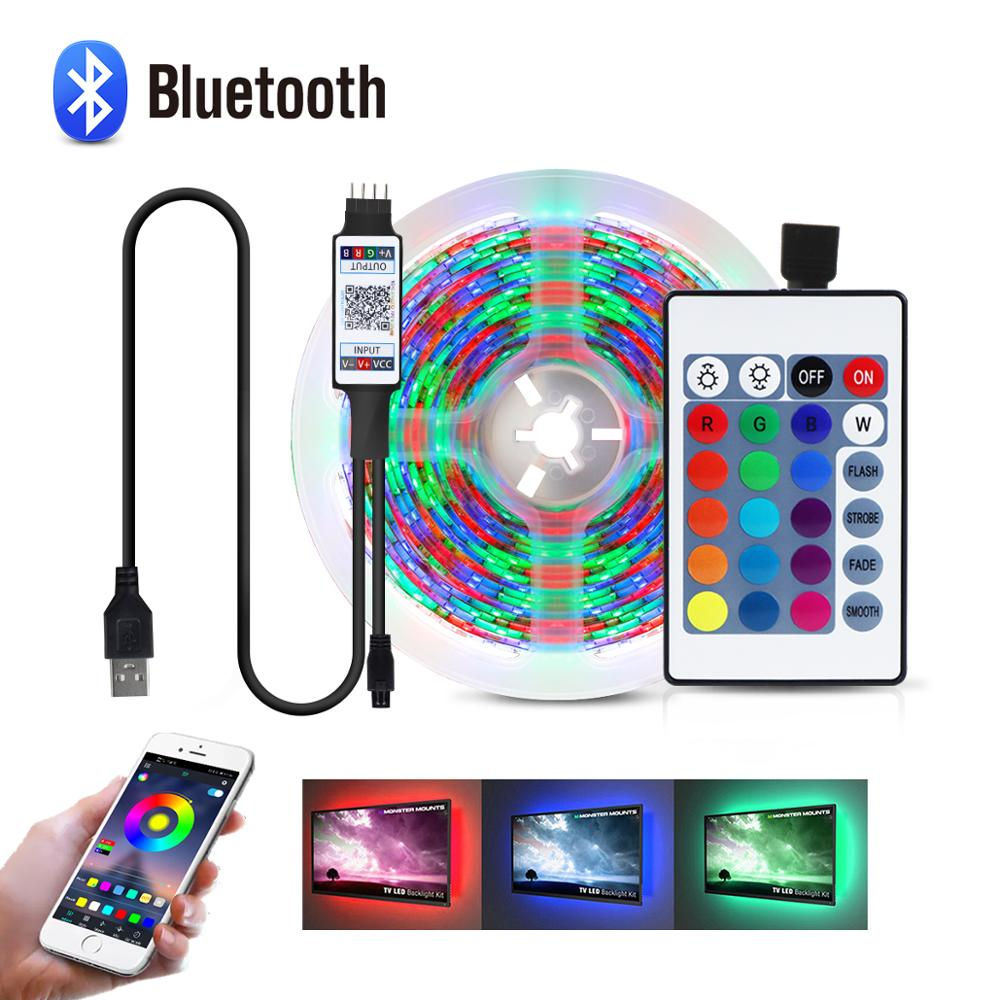 Bluetooth 1m-5m USB LED Strip Lamp 2835SMD RGB LED Tape TV Blacklight 5V LED