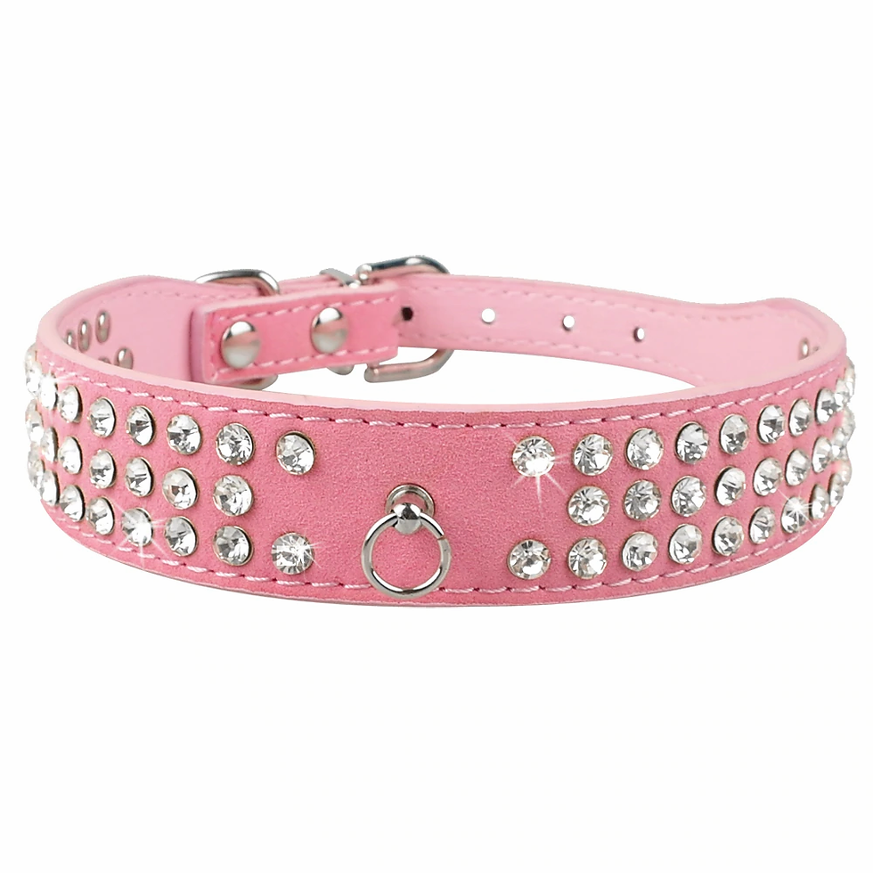 Thumbnail: Bling Rhinestone Puppy Cat Collars Adjustable Leather Bowknot Kitten Collar