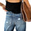 Thumbnail: Ripped High Waist Retro Jeans for Women Mom Jeans Denim Pants Loose Hole