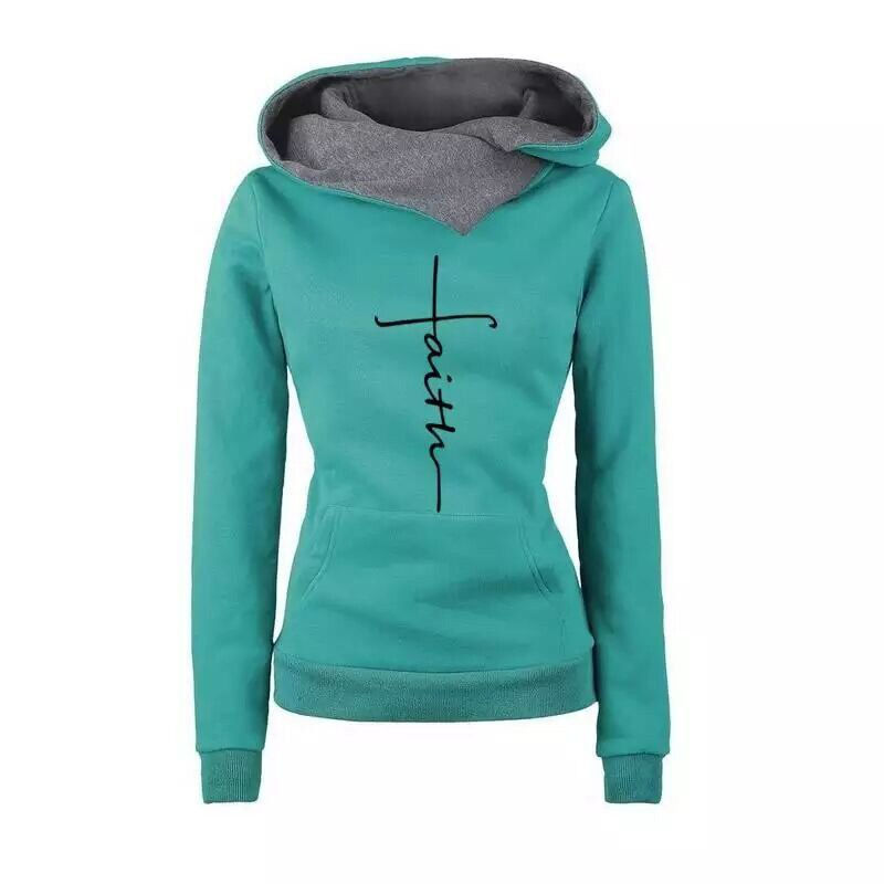 Thumbnail: Faith Embroidered Sweatshirt Long Sleeve Pullovers Christmas Casual Warm