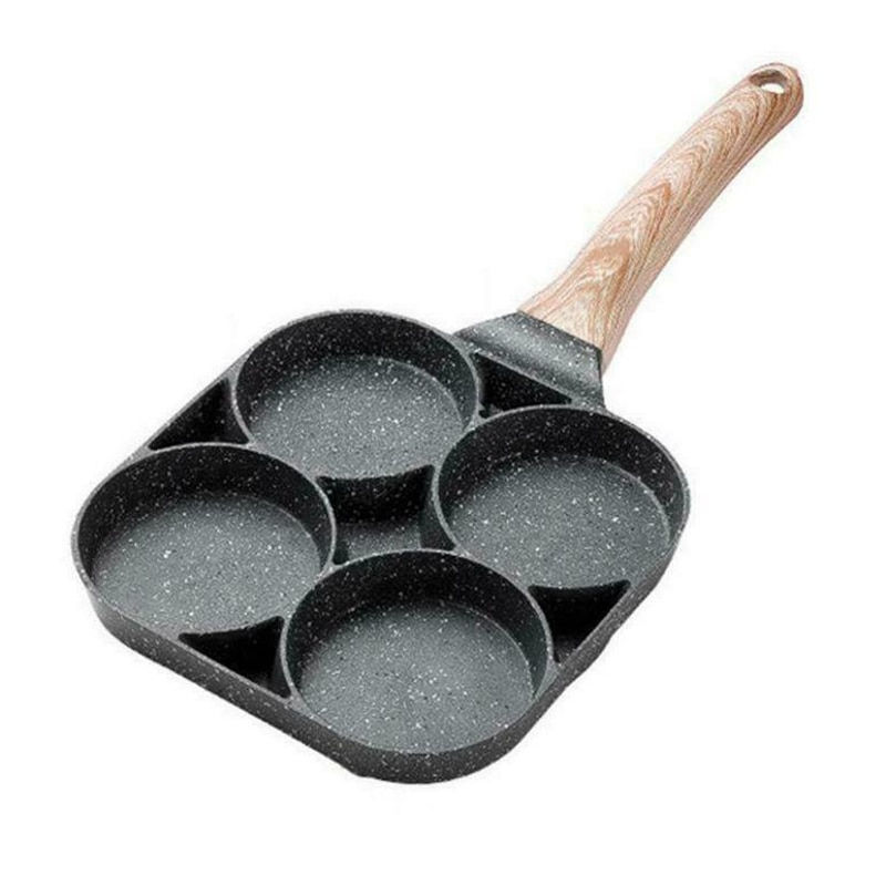 4-Hole Omelet Pan for Burger Eggs Ham PanCake Maker Frying Pans Non-Stick