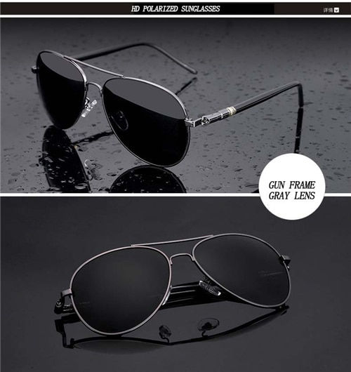 Thumbnail: Aviation Metail Frame Quality Oversized Spring Leg Alloy Men Sunglasses Polarize