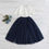 Thumbnail: Girls Half Sleeve Lace Top+Champagne Pink Long Skirt Kids Clothes 2-11t E17121