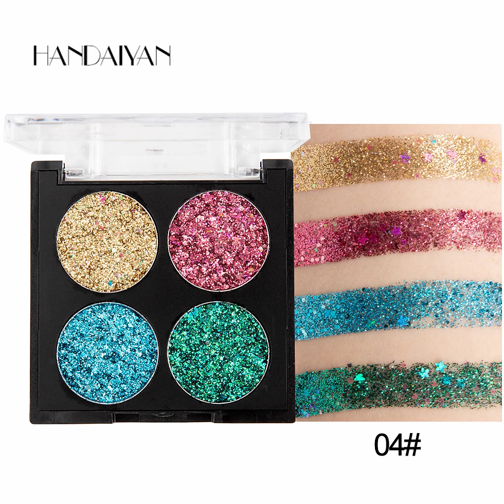 Thumbnail: Professional 4 Colors Glitter Eyeshadow Palette Waterproof Makeup Beauty