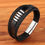 Thumbnail: Fashion Stainless Steel Charm Magnetic Black Bracelet Leather Genuine Braided