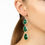 Thumbnail: Triple Drop Earring Silver Green Onyx