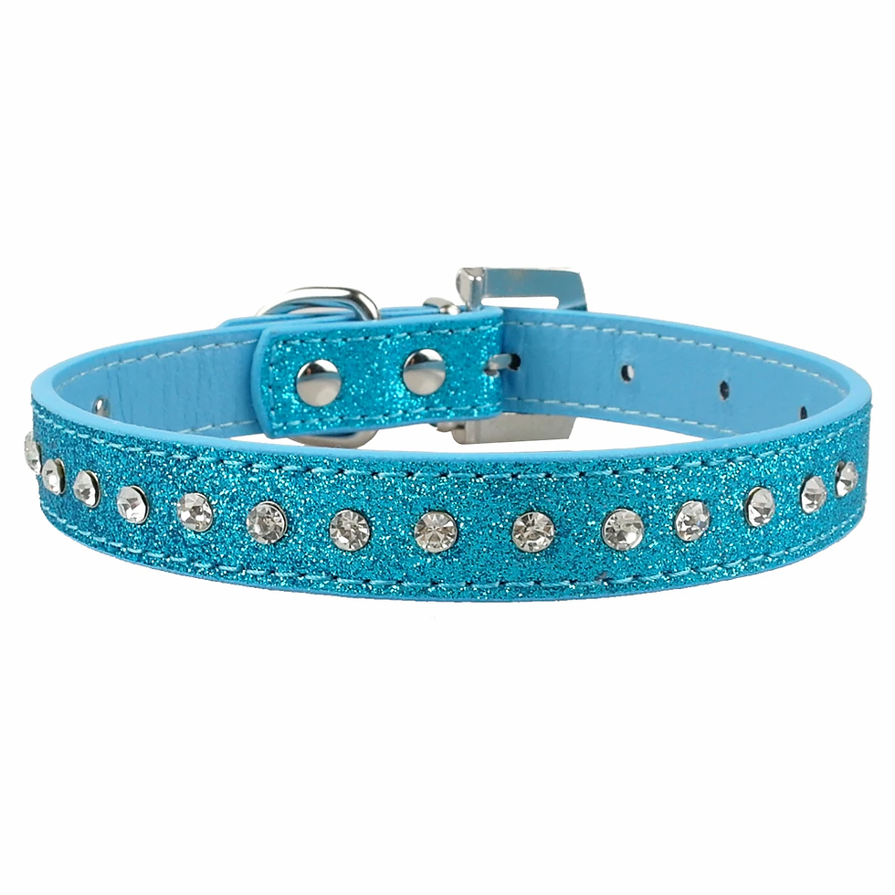 Thumbnail: Bling Rhinestone Puppy Cat Collars Adjustable Leather Bowknot Kitten Collar