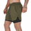 Thumbnail: 2 in 1 Running Shorts Jogging Gym Fitness Training Quick Dry Beach Short Pants