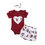 Thumbnail: Newborn Baby Girl Clothes Set Summer Solid Color Short Sleeve Romper Flower