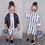 Thumbnail: Long Sleeve Buttons Shirt Dresses Striped Girls Kids Dress Clothes 1-6y