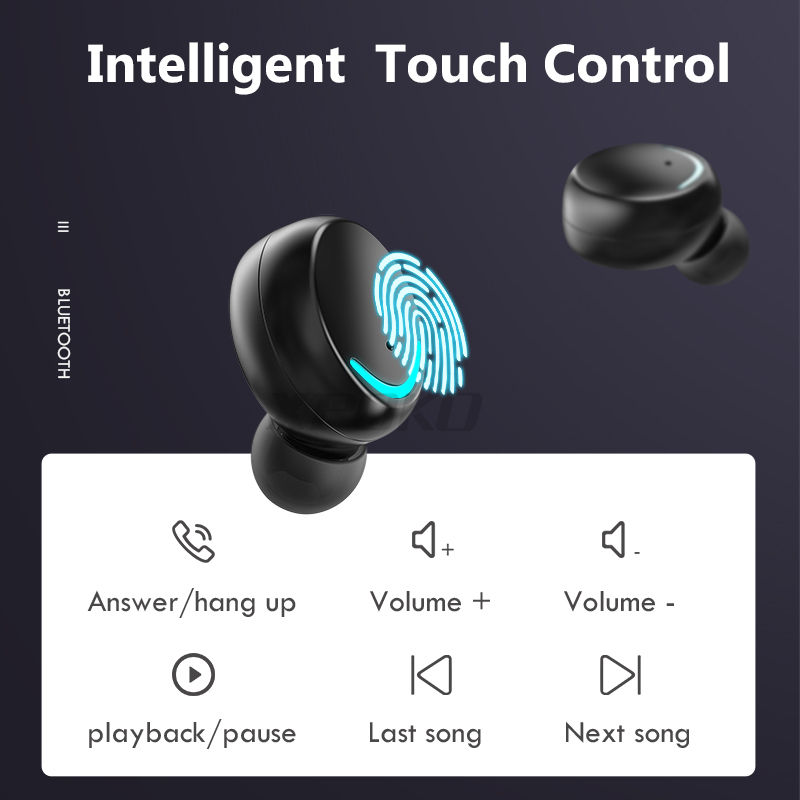 Thumbnail: Bluetooth Headphones Waterproof TWS Bluetooth Earphones With Mic Touch Control
