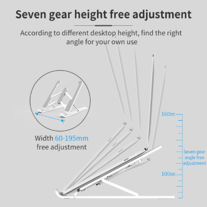 Thumbnail: Foldable Laptop Stand Non-Slip Adjustable Desktop Laptop Holder Notebook Stand