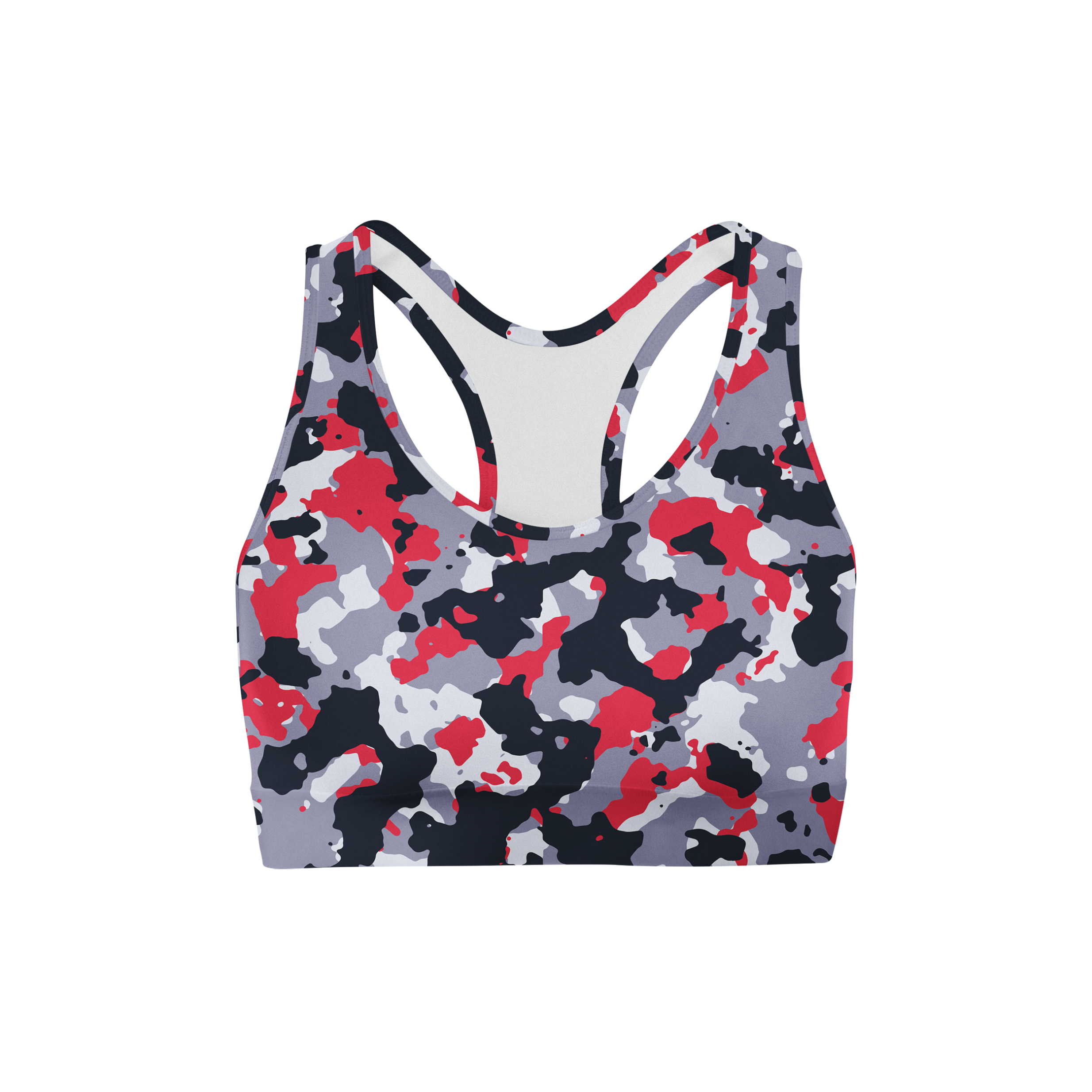Red White Camo Sports Bra