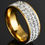 Pikkukuva: 8mm Punk Titanium Steel Roman Numeral Twist Chain Rings for Men Polished Black