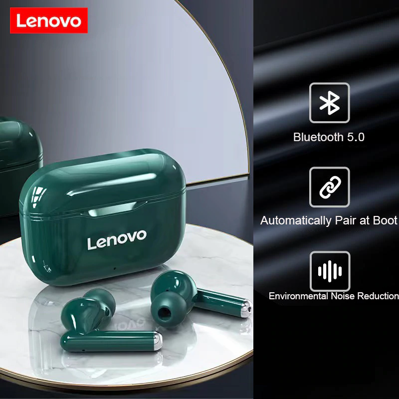 Thumbnail: Lenovo LP1 TWS Wireless Bluetooth 5.0 Earbuds Noise Cancellation With Microphone