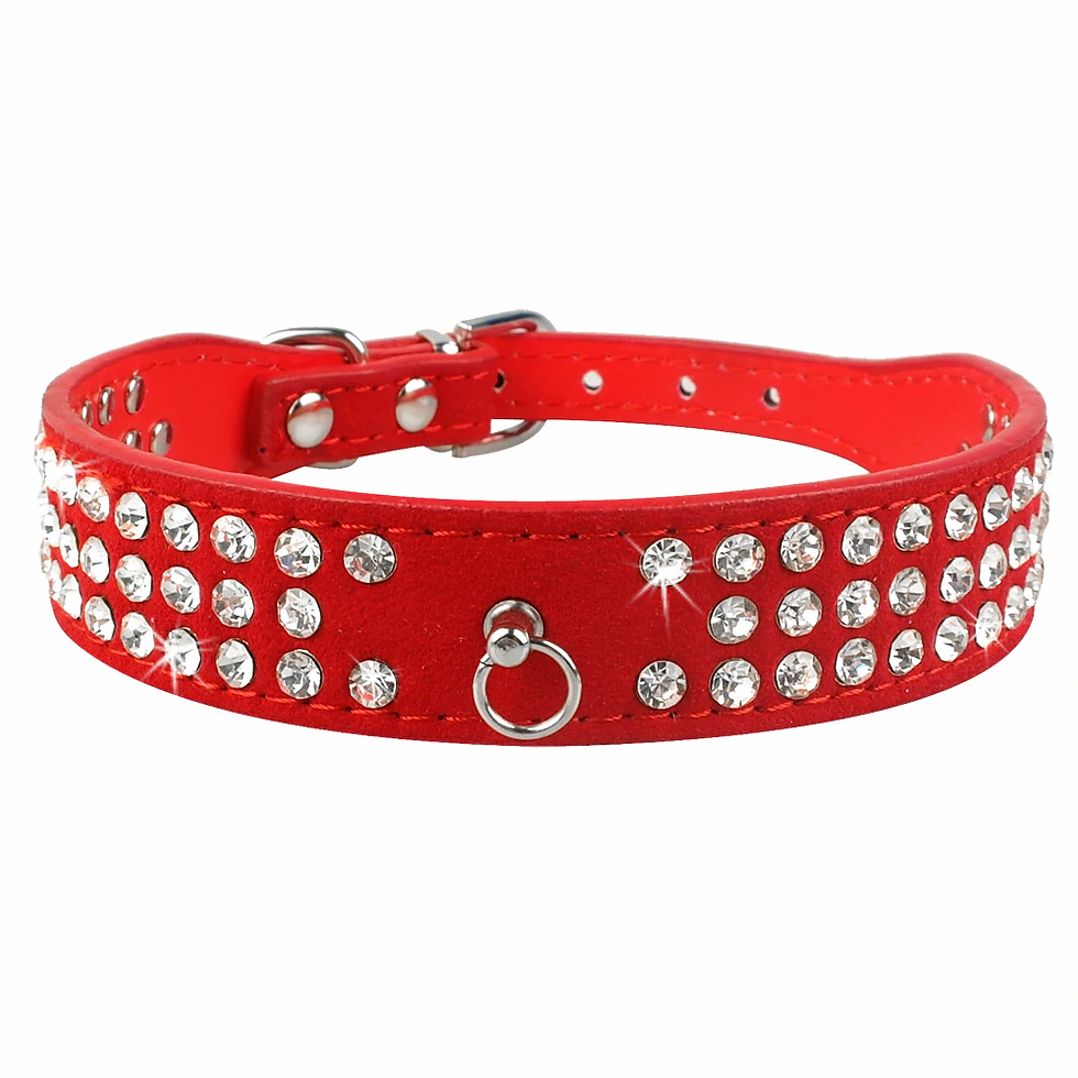 Thumbnail: Bling Rhinestone Puppy Cat Collars Adjustable Leather Bowknot Kitten Collar
