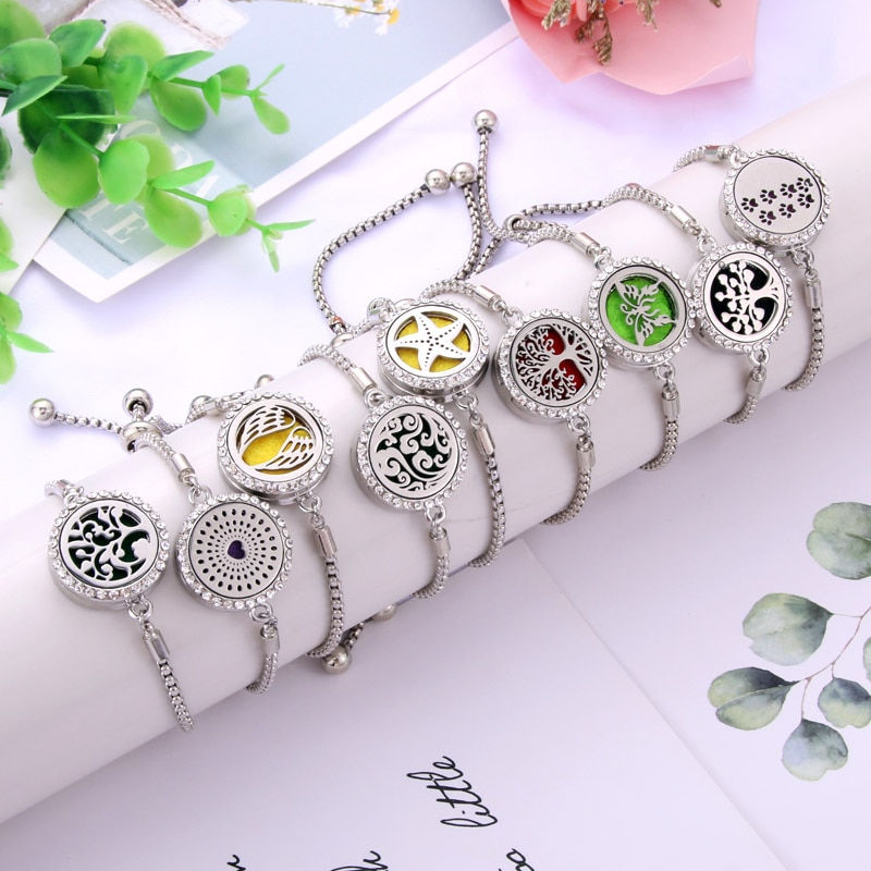 Thumbnail: Bracelet Essential Oil Diffuser Aromatherapy Locket Bracelet Tree of Life