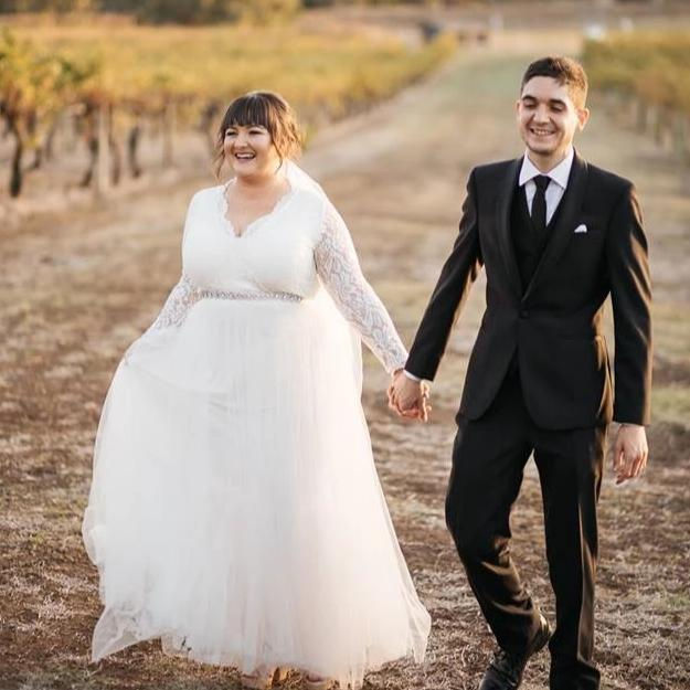 Thumbnail: Ivory Tulle & Lace  Maxi Dress #1125