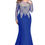 Thumbnail: Plus Size 26W Mermaid Lace Long Sleeve Evening Dress Beaded Crystals