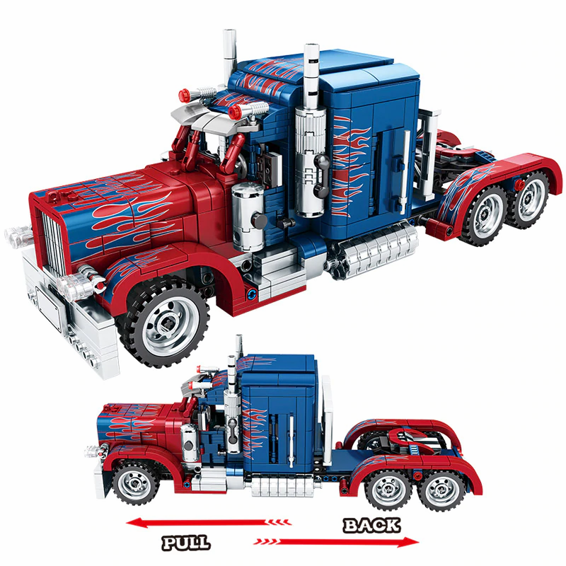 Thumbnail: 849pcs City Classic Pull Back Car Building Blocks Technic Peterbilt Heavy