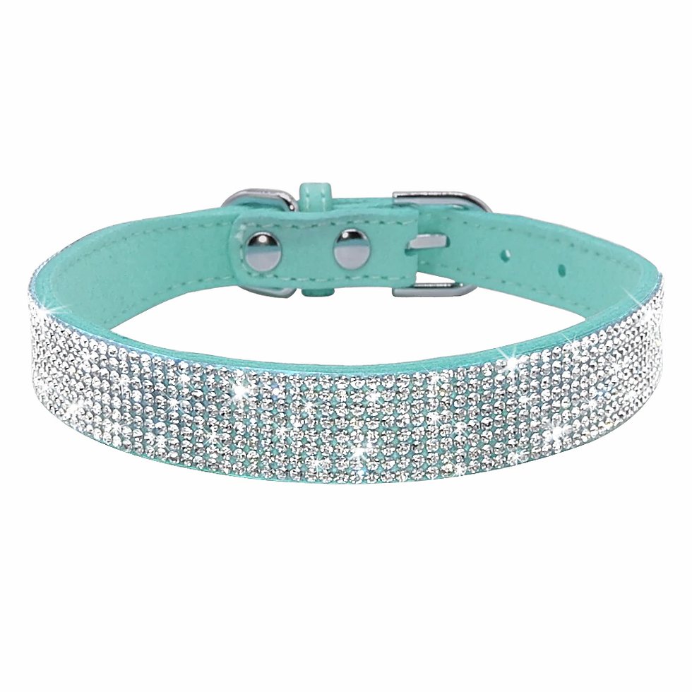 Thumbnail: Bling Rhinestone Puppy Cat Collars Adjustable Leather Bowknot Kitten Collar