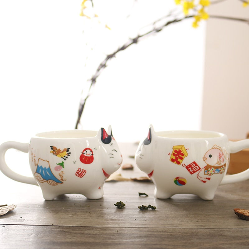 Thumbnail: Japanese Lucky Cat Porcelain Tea Set Creative Ceramic Tea Cup Pot With Strainer