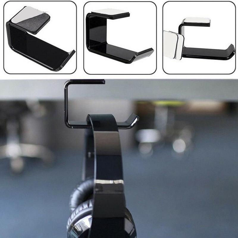 Thumbnail: 1PC Sticker Acrylic Headphone Bracket Hanger Under Display Mounted Sticky