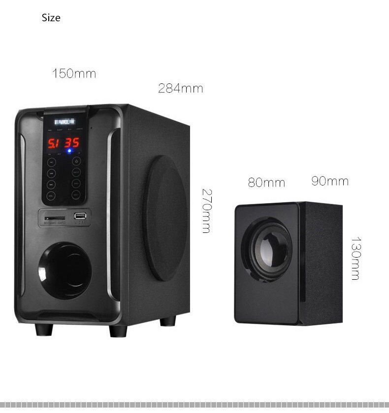 Thumbnail: 5.1 Channel Home Theater Speaker System,Bluetooth\USB\SD\FM Radio Remote Control