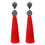 Thumbnail: Handmade 12 Colors Long Tassel Earrings Bohemian Black Red Pink White Blue Silk
