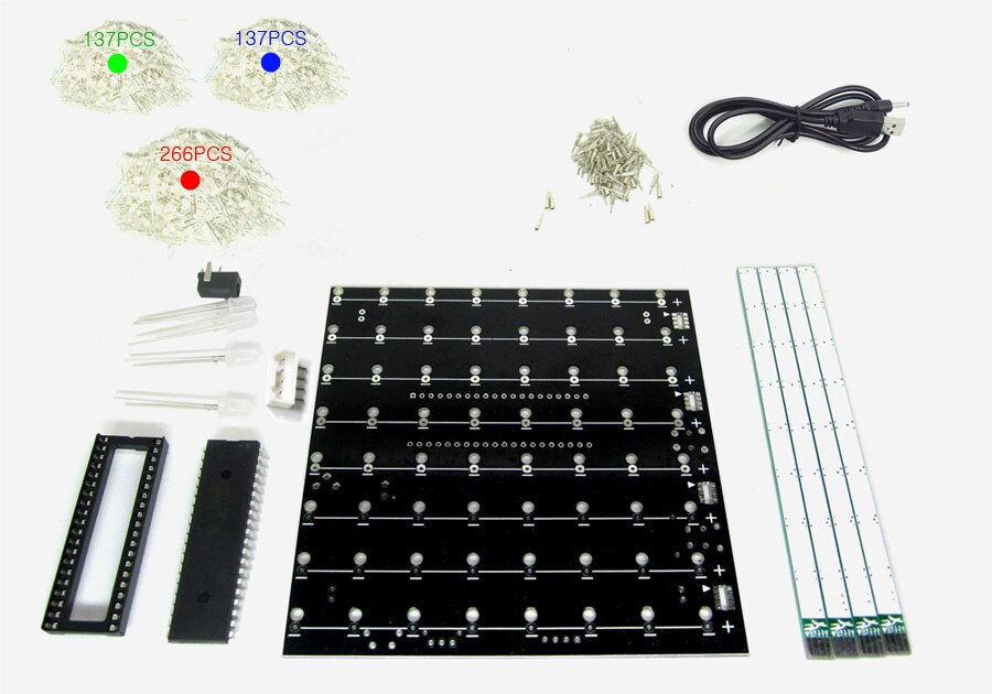 Thumbnail: Diy Electronic  3D Multicolor Led Light Cubeeds Kit With Animations 3D8 8x8x8