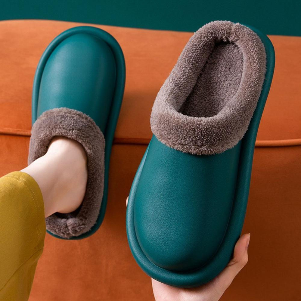 Autumn and Winter Home Slippers Men Waterproof Platform Cotton Slippers