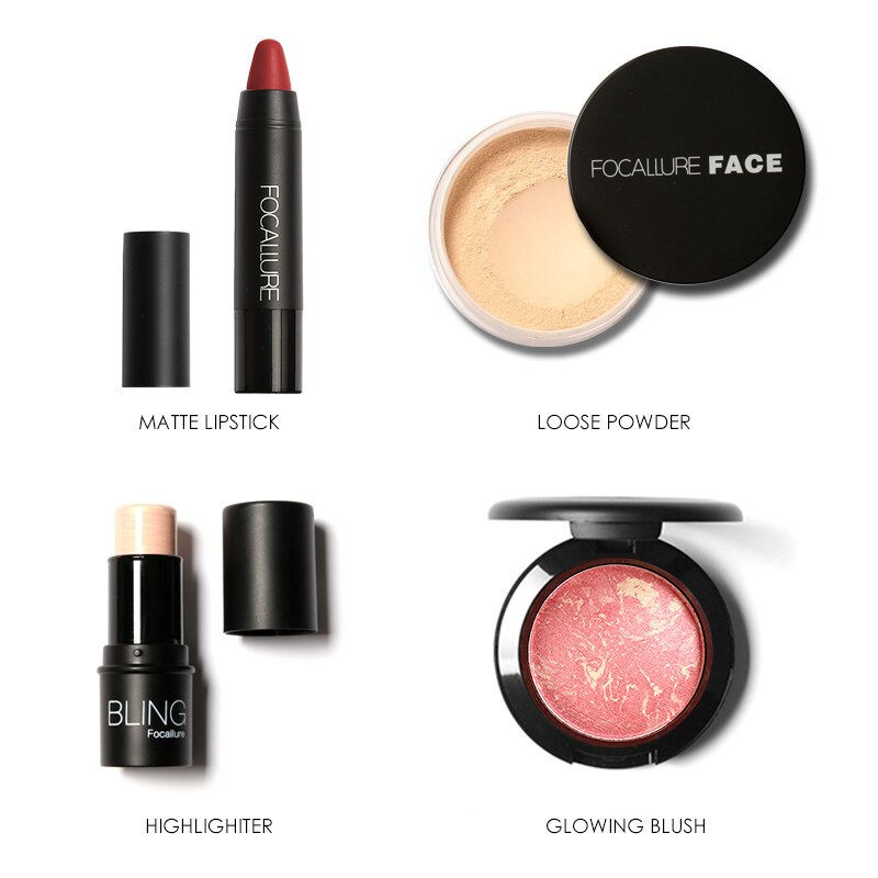 Thumbnail: 8 PCS Makup Tool Kit Must Glitter Eyeshadow Matte Lipstick Blush Mascara