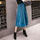 Thumbnail: High Waisted Skinny Large Swing Long Pleated Metallic Plus Size 3XL Midi Saia