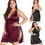 Thumbnail: Plus Size One-Piece Pajamas Satin Nightgown Sleepwear Lace Sleeveless Size S-5xl