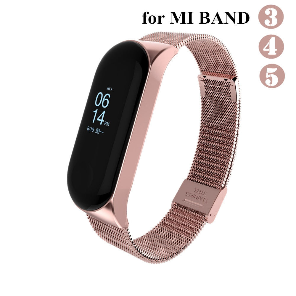 Mi Band 3 4 5 Strap Metal for Xiaomi Mi Band 5 4 3 Bracelet Screwless