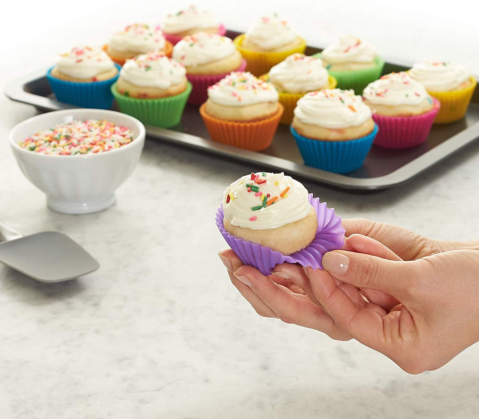 12 Reusable Silicone Baking Cups