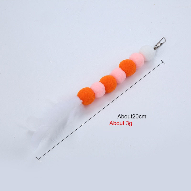 Thumbnail: Cat Toy Feather Replacement Head Interactive Plush Cat Toys Cats Stick Feather