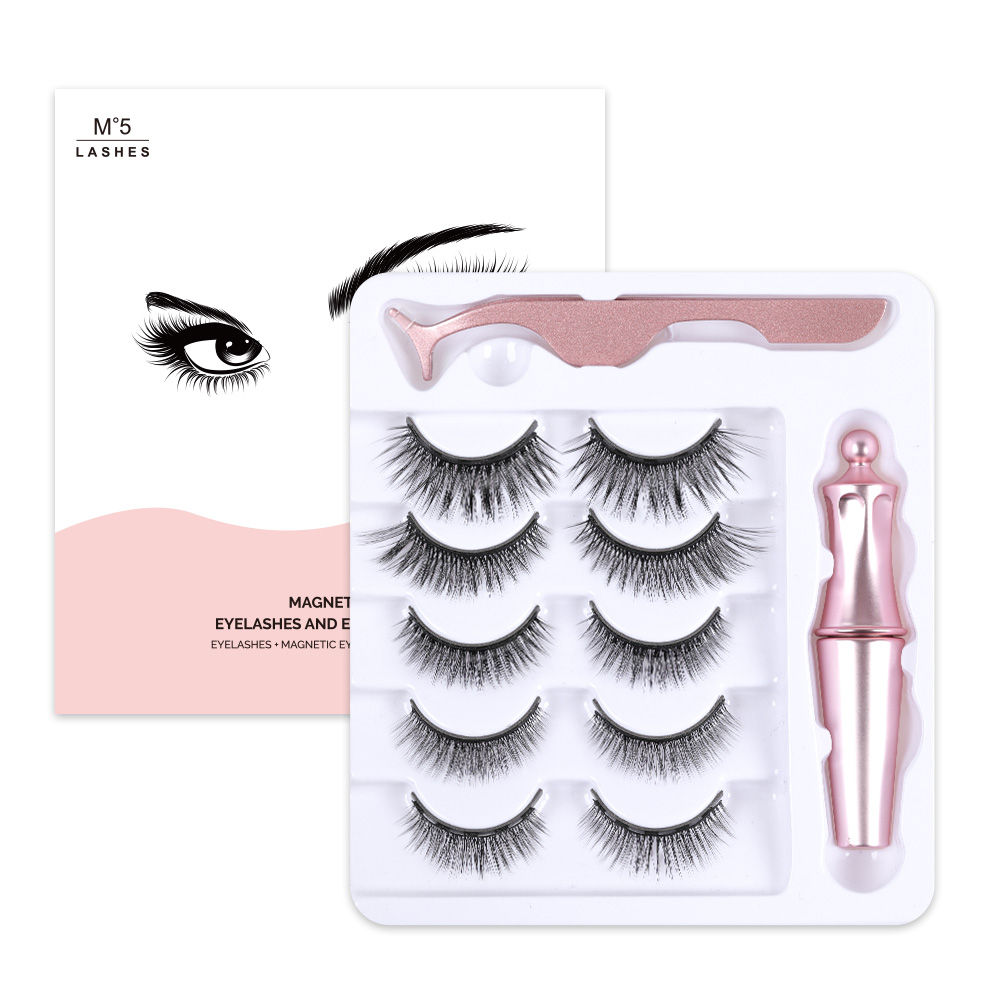 Magnetic Eyelashes &Magnet Eyeliner &Tweezers Set 5