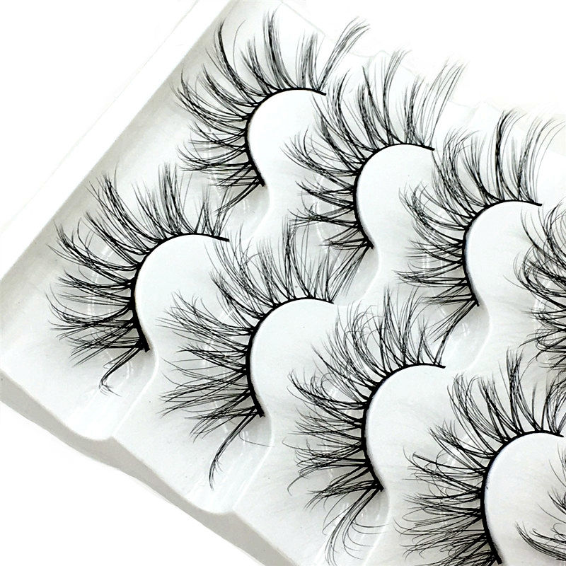 Thumbnail: 5 Pairs Mink Eyelashes 3D False Lashes Thick Crisscross Makeup Eyelash Extension