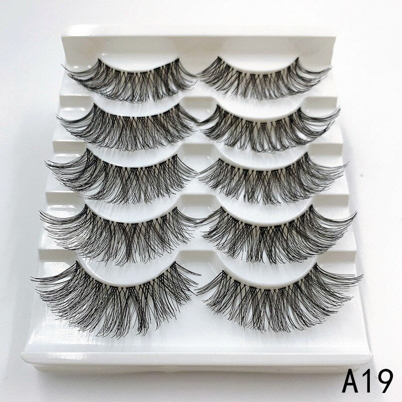 Thumbnail: Mink Eyelashes 5 Pairs 3D Mink Lashes Handmade Natural False Eyelashes Eyelash