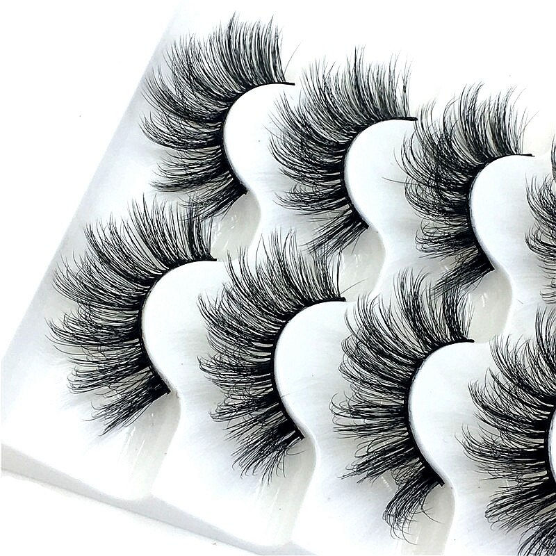 Thumbnail: 5 Pairs Mink Eyelashes 3D False Lashes Thick Crisscross Makeup Eyelash Extension