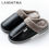 Thumbnail: Leather Thick With Plush Home Waterproof Flats Warm Shoes Non-Slip Slippers