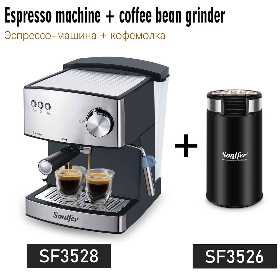 Thumbnail: 1.6L Electric Espresso Coffee Machine Coffee Grinder 15 Bar Express Electric