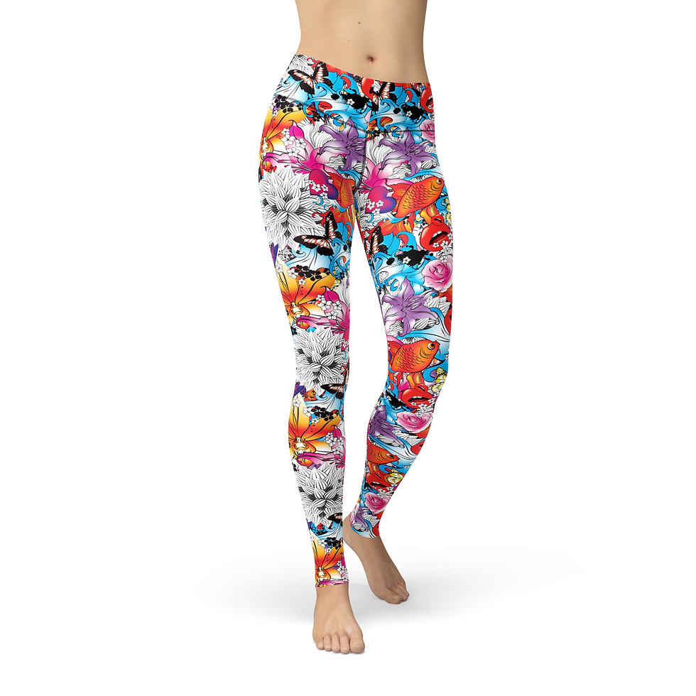 Thumbnail: Jean Tattoo Fish and Flowers