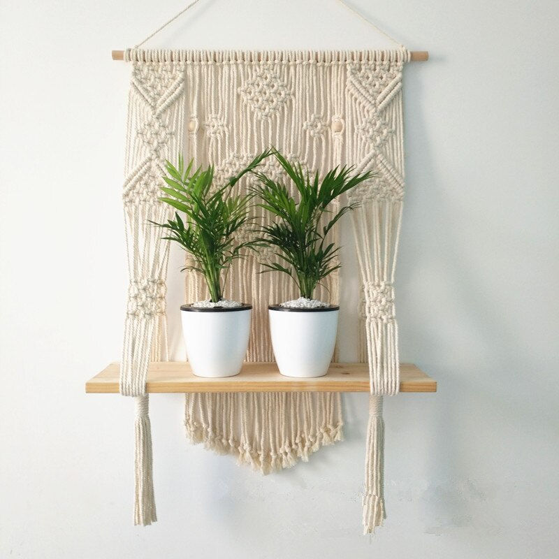 Thumbnail: Macrame Hanging Planter Basket Wall Handmade Plant Hanger Pot Indoor Purl Edging