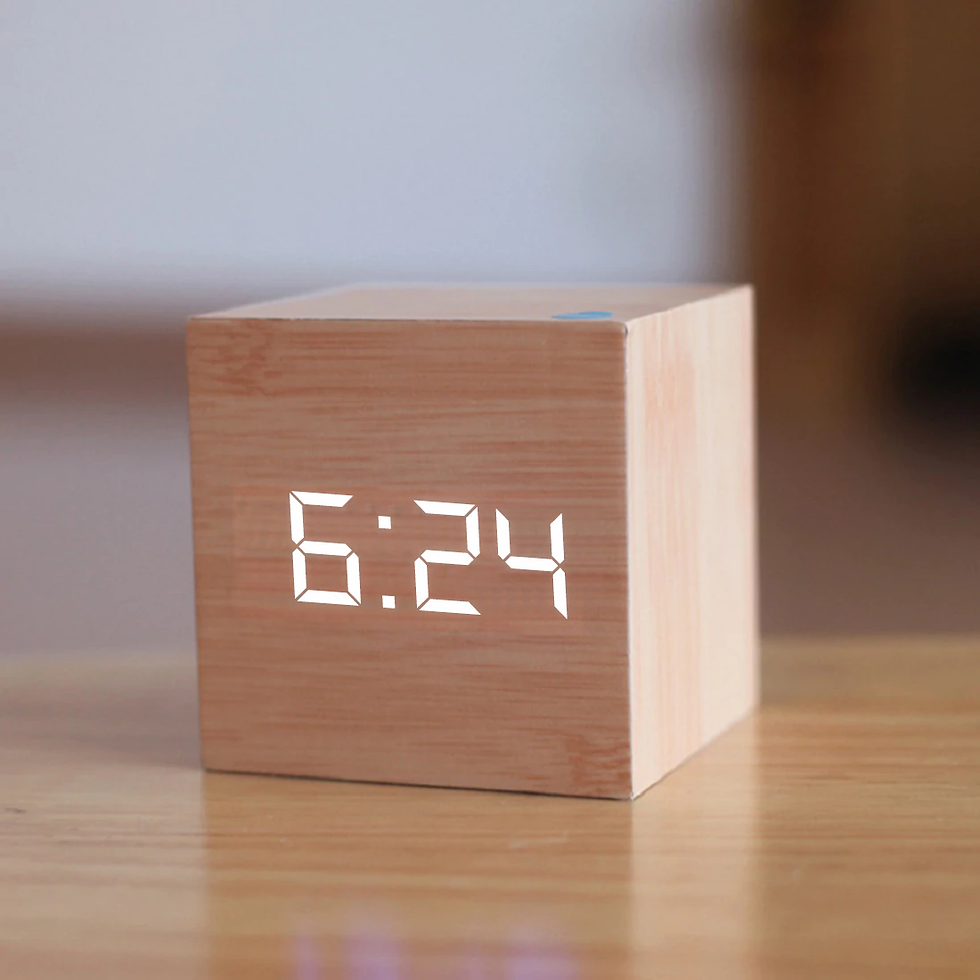 Thumbnail: Qualified Digital Wooden LED Alarm Clock Wood Retro Glow Clock Desktop