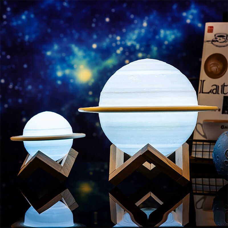 Thumbnail: Rechargeable 3D Print Saturn Lamp Like Moon Lamp Night Light for Moon Light