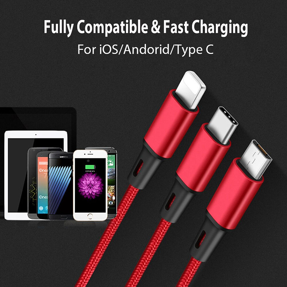 Thumbnail: 3 in 1 USB Cable for iPhone XS Max XR X 8 7 Charging Charger Micro USB Cable