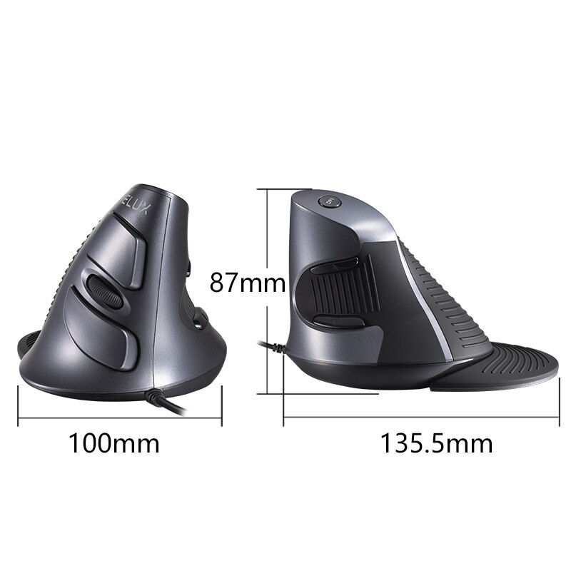 Thumbnail: M618 BU Ergonomic Vertical Mouse 6 Buttons 800/1200/1600 DPI Optical Right Hand